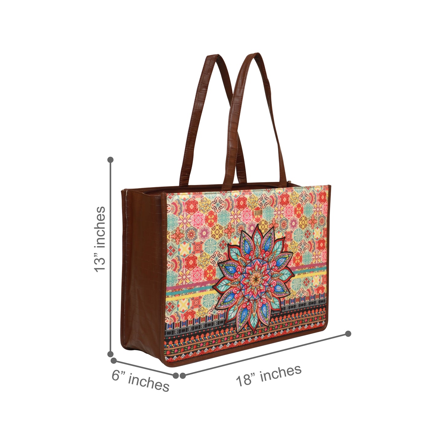 Jaipuri Mandala Box Tote Bag 1101