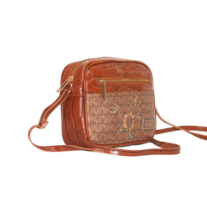 Golden Autumn Rectangular Sling Bag Brown Exterior 105-1