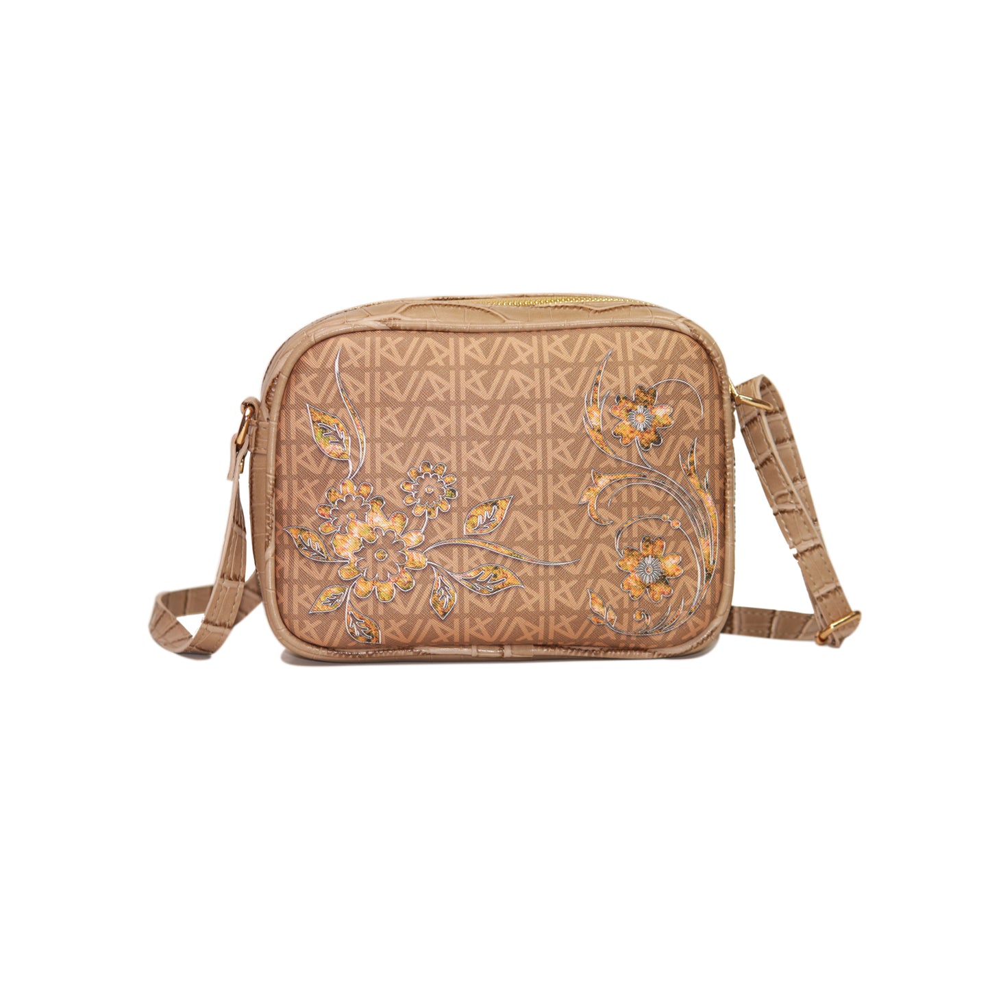 Golden Autumn Rectangular Sling Bag Beige Exterior 105-2