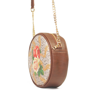 Cottage Rose Round Sling Bag 402