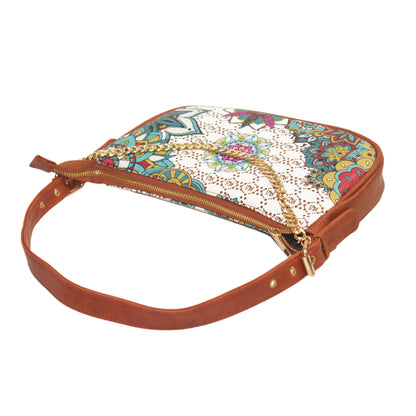 Multi Mandala White Baguette Shoulder Bag 705