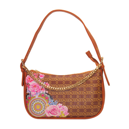 Tribal Mandala Brown Baguette Shoulder Bag 709