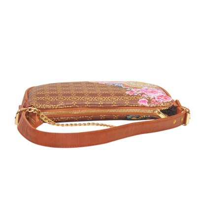 Tribal Mandala Brown Baguette Shoulder Bag 709