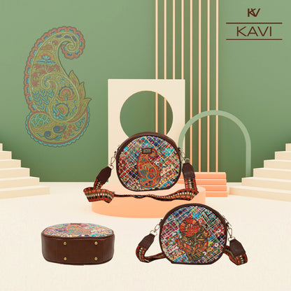 Multicolour Paisley Orbis Sling Bags 1304