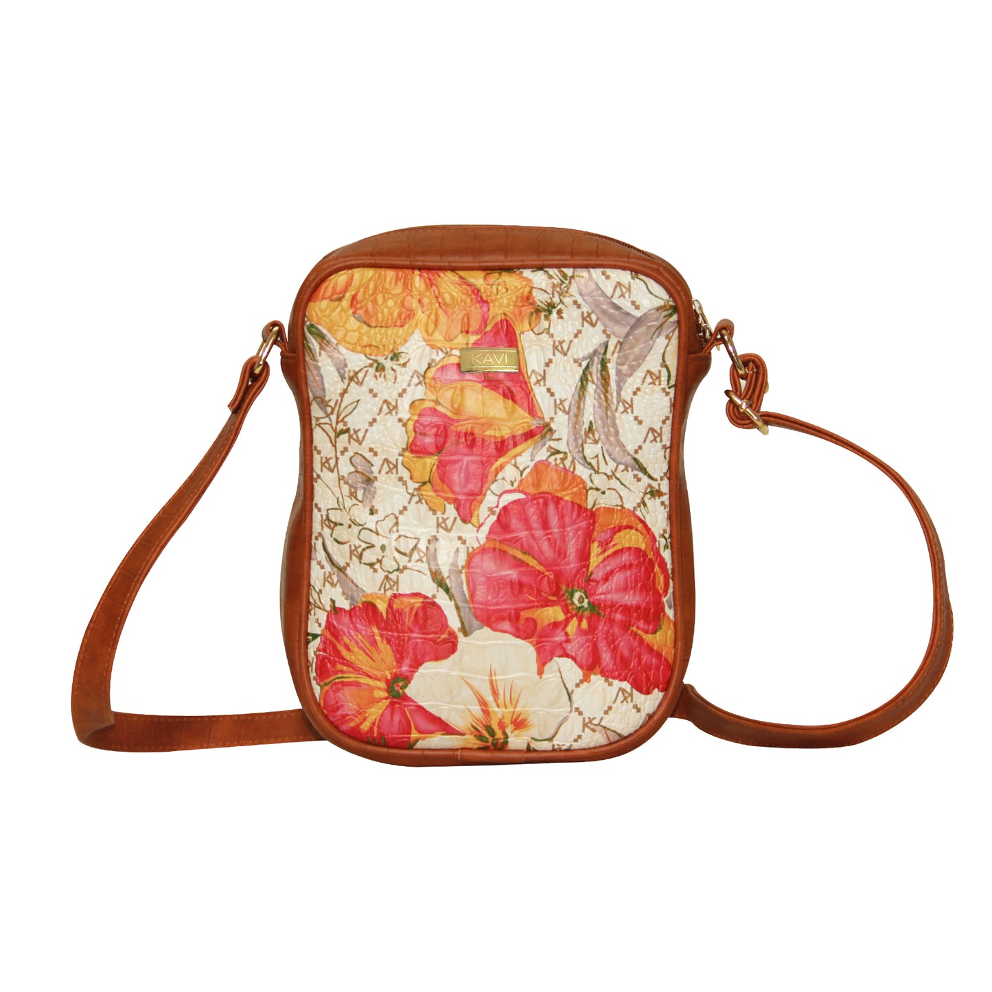 Pink and Orange Satchel Crossbody Bag 804