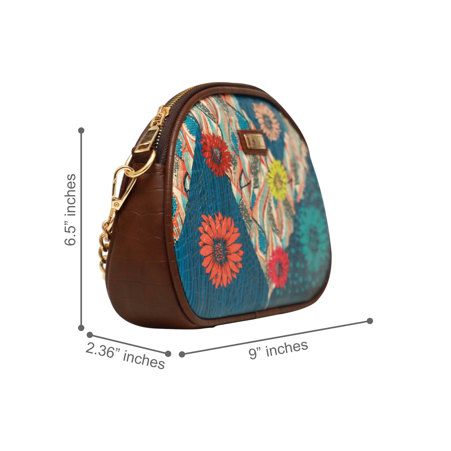 Blue Modern Floral Batua Bag 909