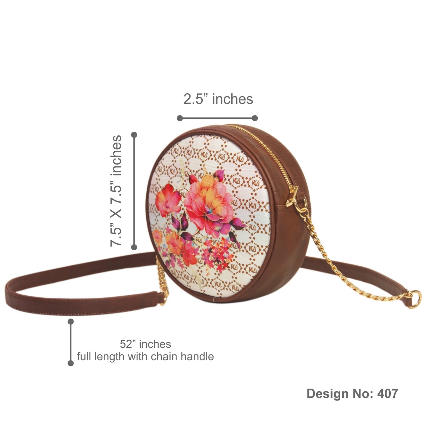 Peony Rose Round Sling Bag 407